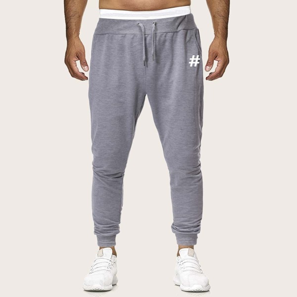 

Men Geo Print Drawstring Waist Pants