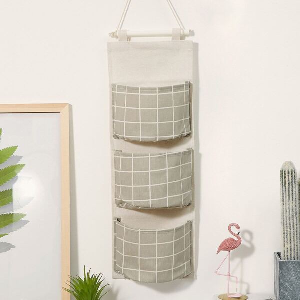 

Grid Pattern Hanging Storage Bag