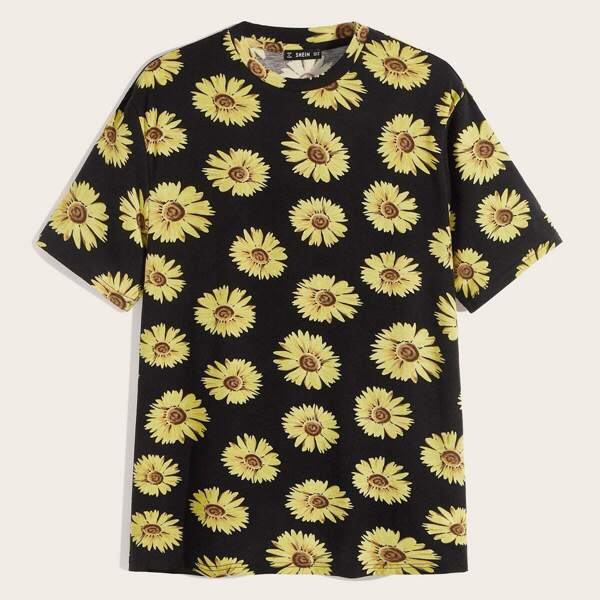 

Men Daisy Floral Print Top
