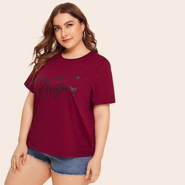 

Plus Slogan Print Top