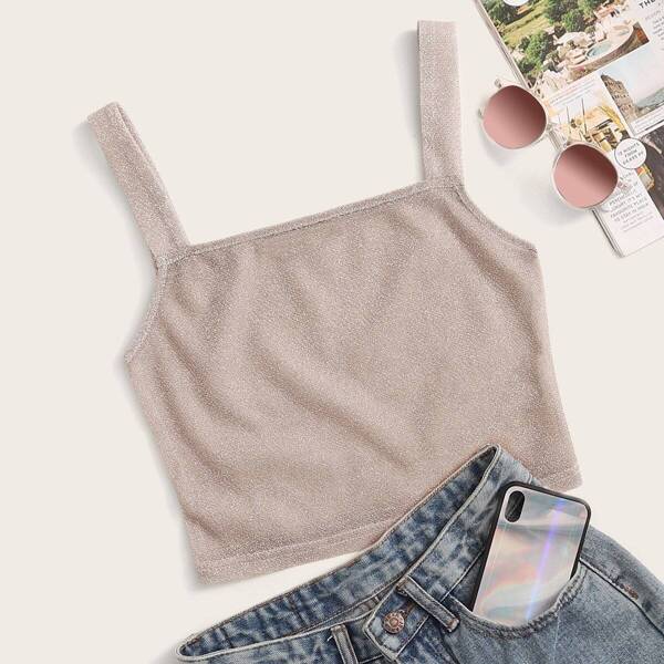 

Fitted Glitter Crop Top