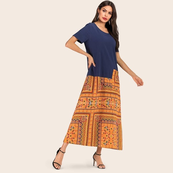 

Gingham Print Pocket Detail Longline Dress, Multicolor