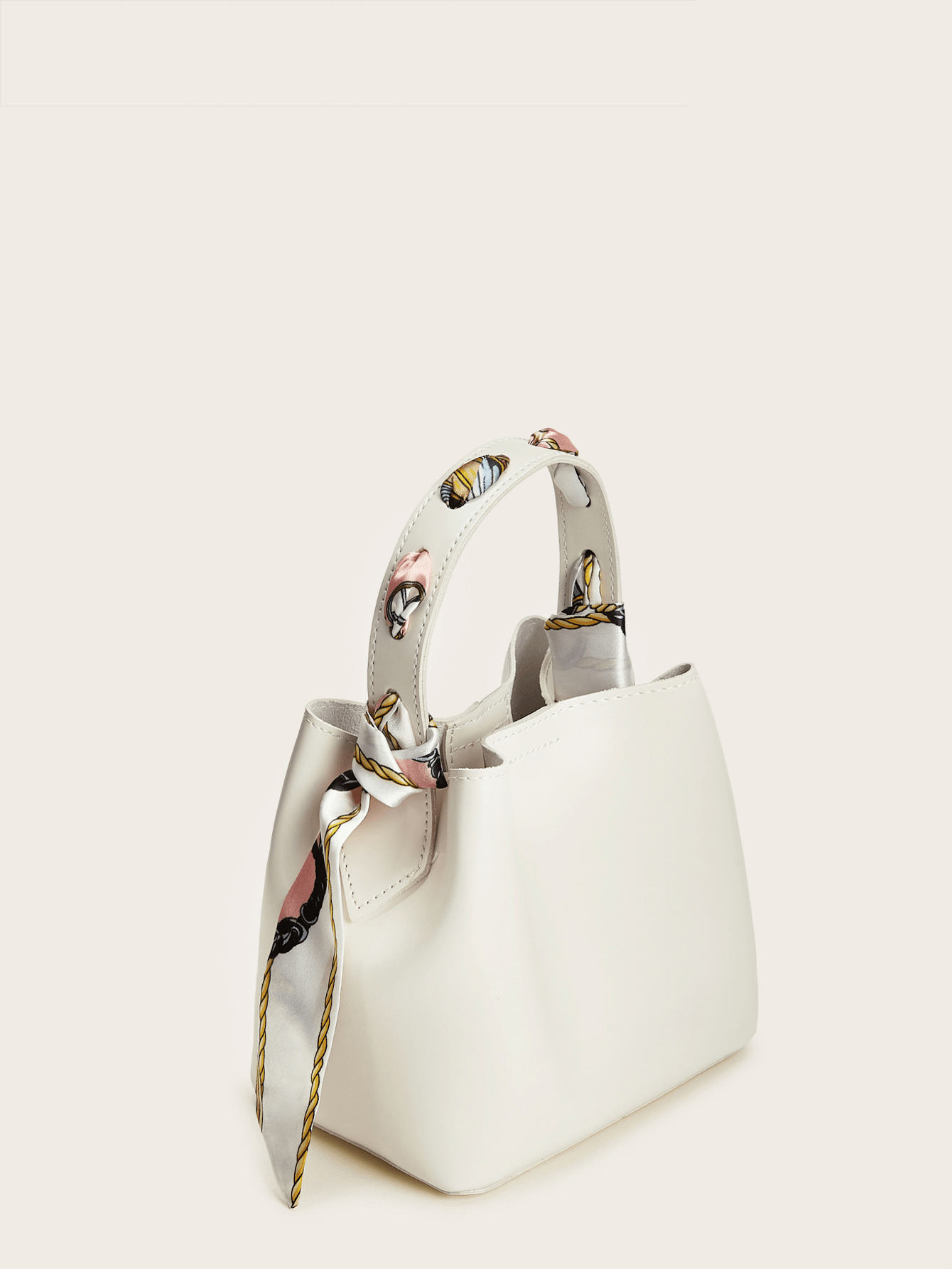 

Twilly Scarf Bag With Inner Clutch, White