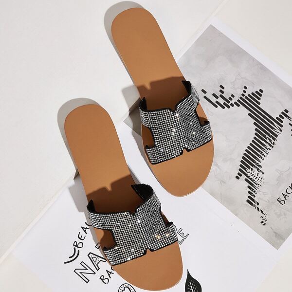 

Rhinestone Decor Cut Out Sliders, Multicolor