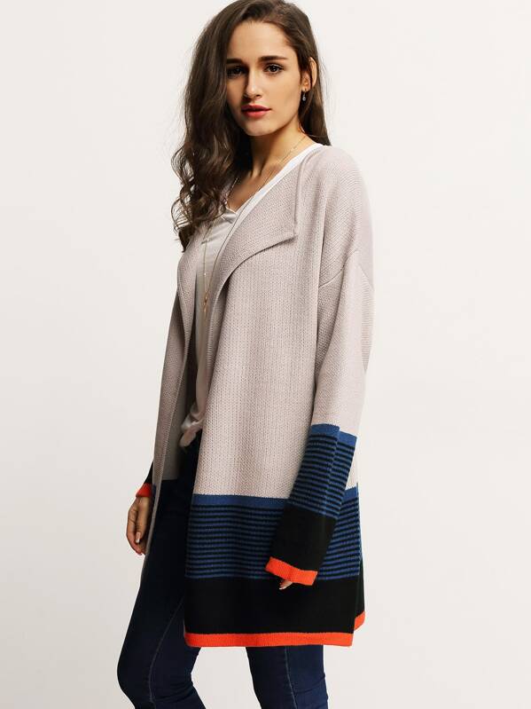 

Apricot Color Block Cardigan