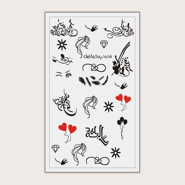 

Mix Pattern Tattoo Sticker 1sheet