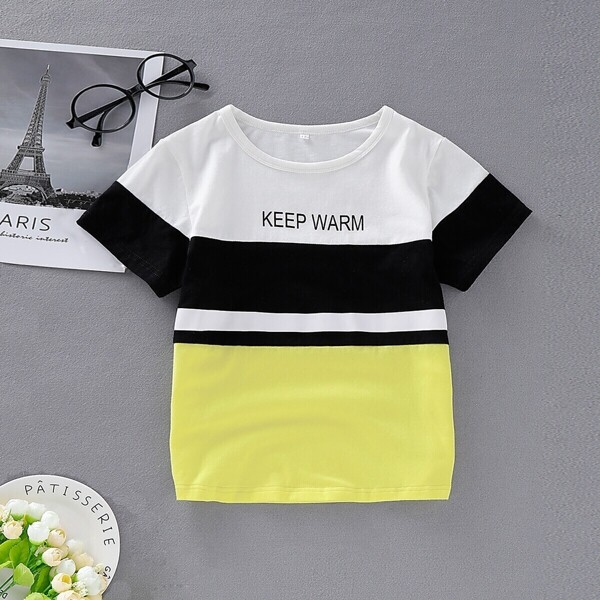

Boys Cut And Sew Letter Graphic Tee, Multicolor