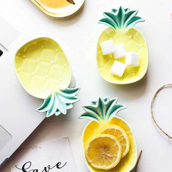 

Pineapple Shaped Ceramic Plate 1pc