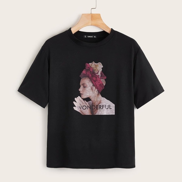 

Letter & Figure Print Tee