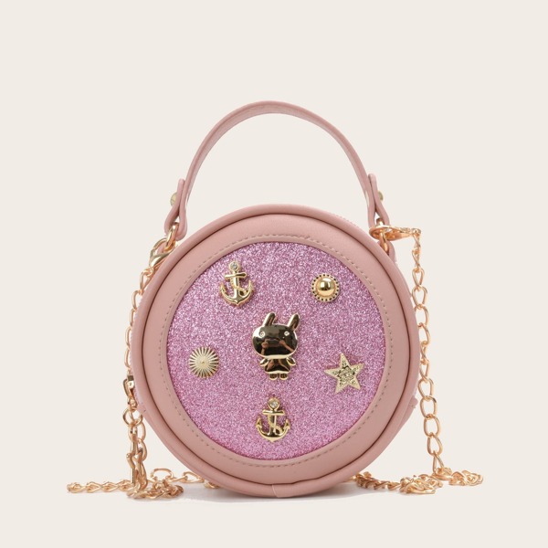 

Girls Star Studded Glitter Chain Bag