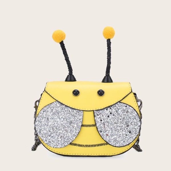 

Girls Glitter Bee Design Chain Bag