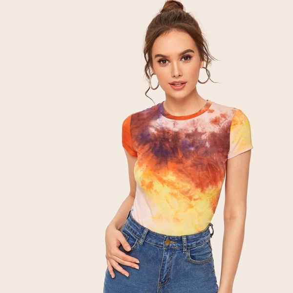 

Tie Dye Cap Sleeve Tee