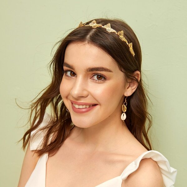 

Butterfly Design Headband, Gold