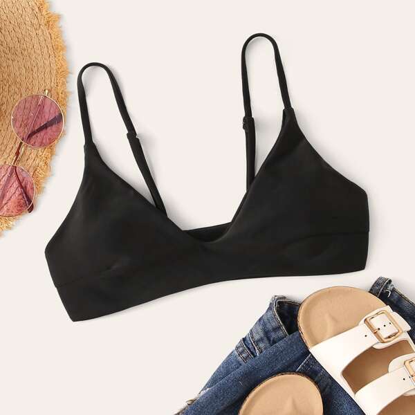 

Solid Swimming Top, Black