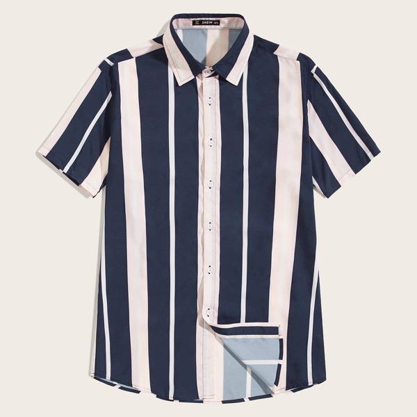 

Men Collared Striped Shirt, Multicolor