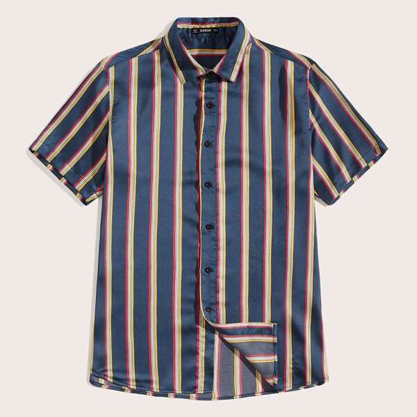 

Men Short Sleeve Striped Shirt