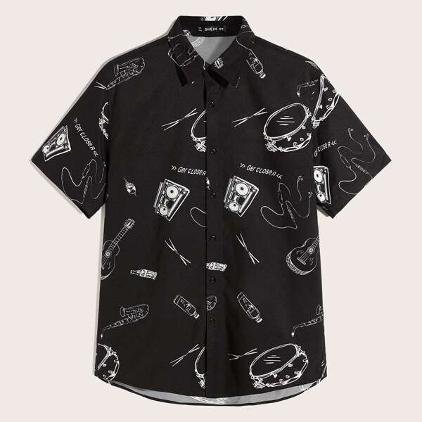 

Men Mixed Print Shirt