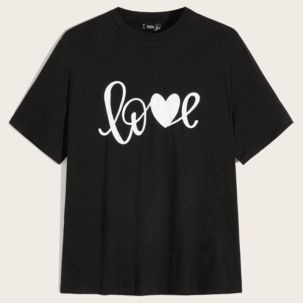 

Men Letter and Heart Print Top