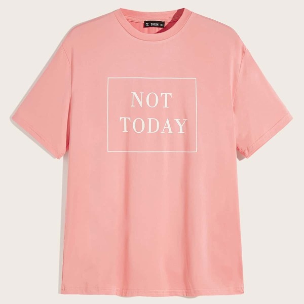 

Men Slogan Print Top
