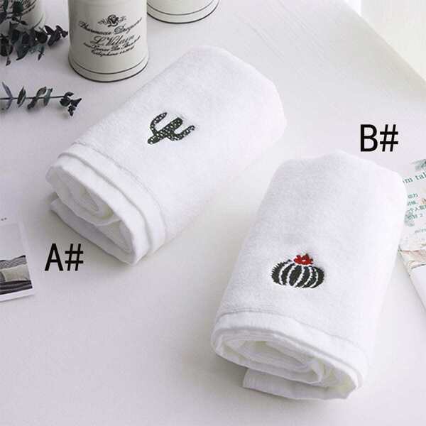 

Simple Plant Embroidery Towel 1pc