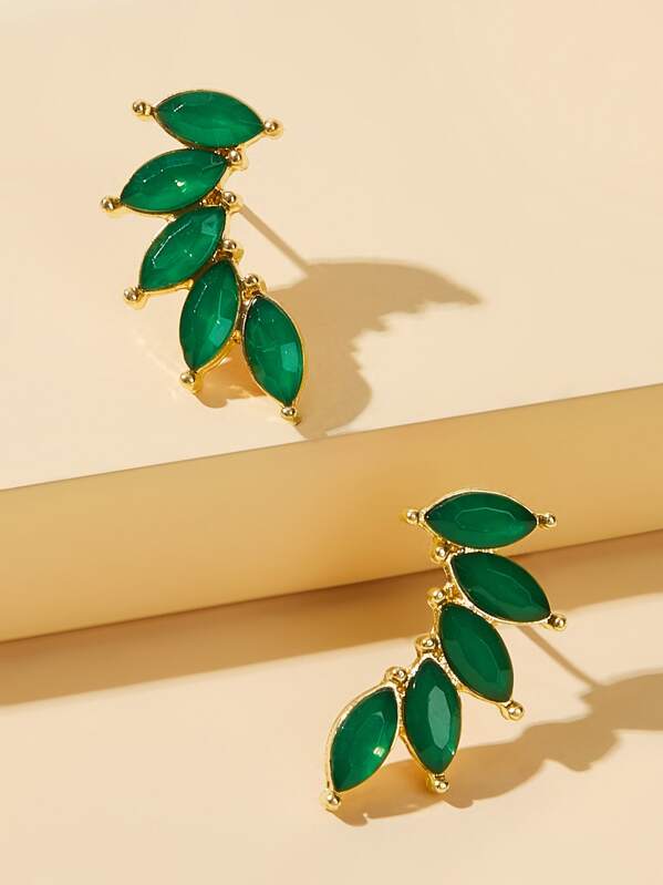 

Faux Gemstone Stud Earrings 1pair, Green