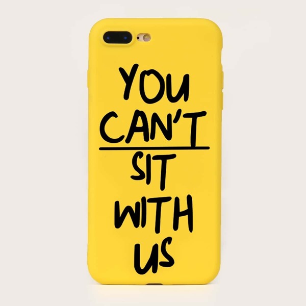 

Чехол для iPhone с текстовым узором, Жёлтые