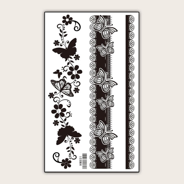 

Butterfly Pattern Tattoo Sticker 1sheet