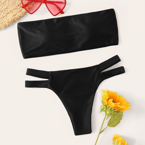 

Bandeau Top With Cut-Out Bikini Set