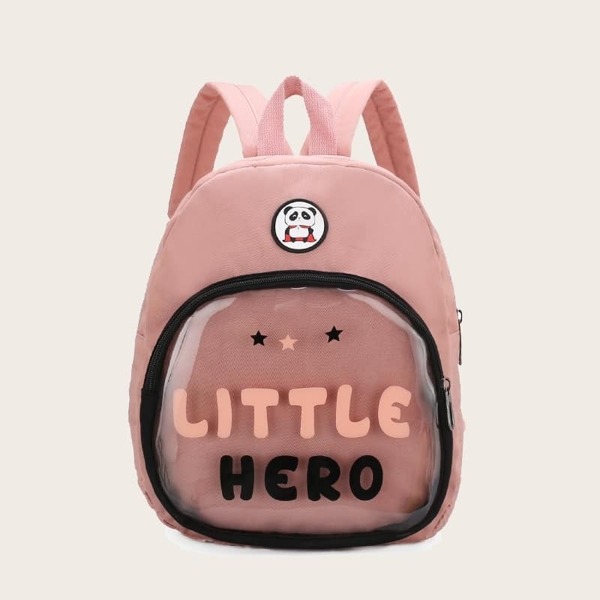 

Girls Slogan Print Pocket Front Backpack