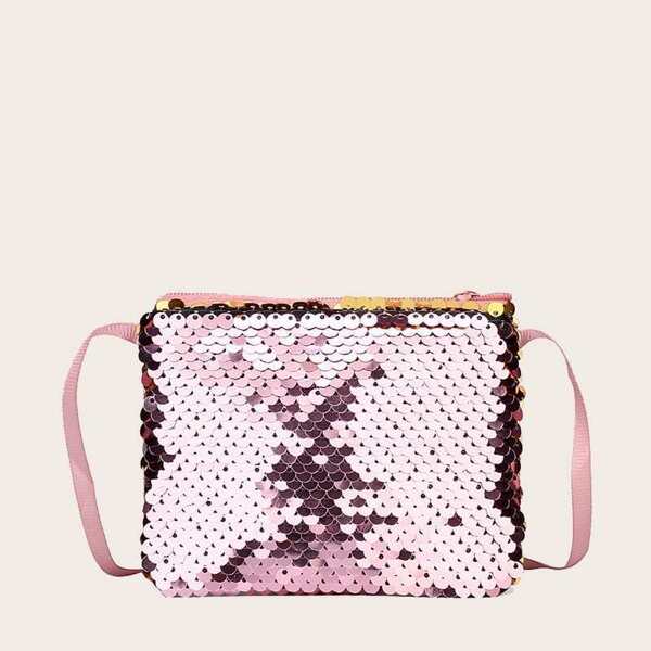 

Girls Sequins Decor Crossbody Bag