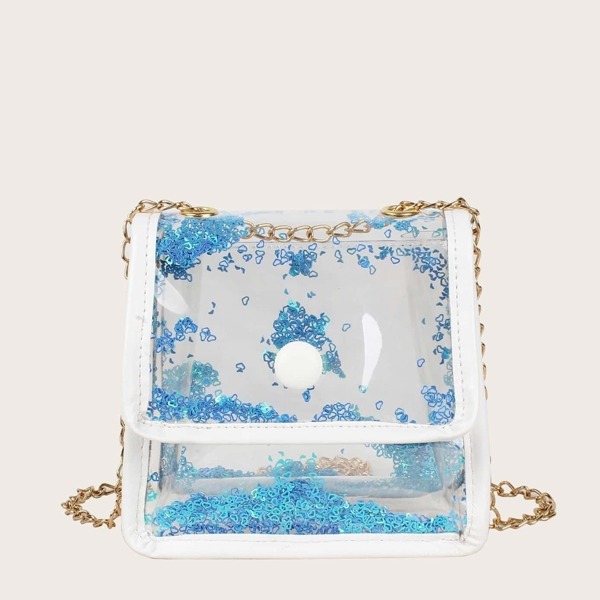 

Girls Clear Flap Chain Crossbody Bag