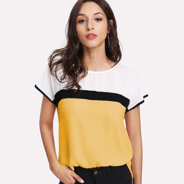 

Keyhole Back Cut-and-sew Top