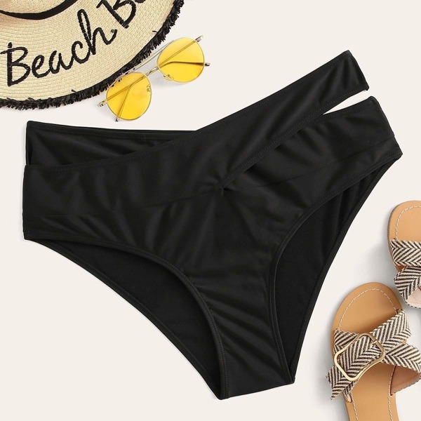 

Plus Cut Out Swimming Panty, Black