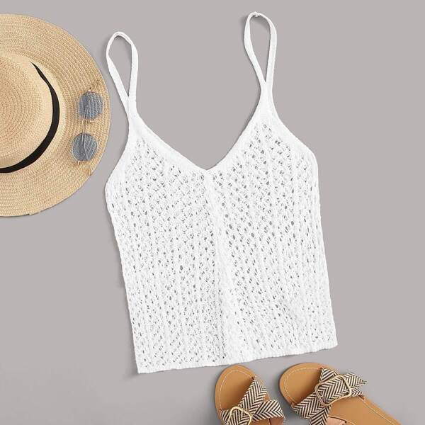 

Sheer Crochet Cami Top