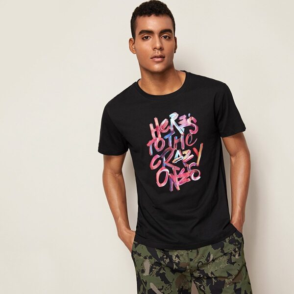 

Men Letter Print Tee