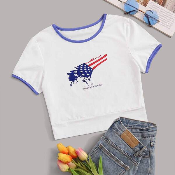 

Red White And Blue Ringer Tee