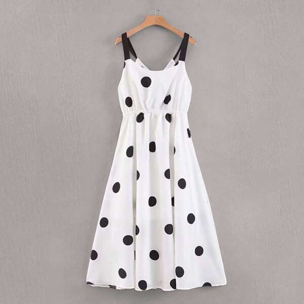 

Polka Dot Tie Back Slip Dress