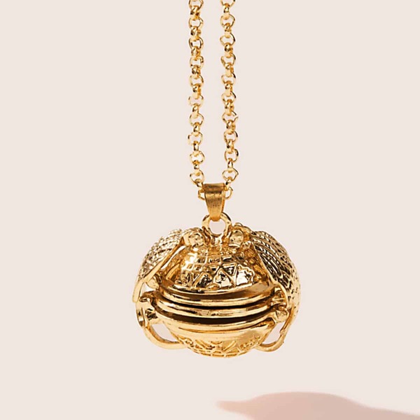 

Detachable Lock Charm Chain Necklace 1pc, Gold