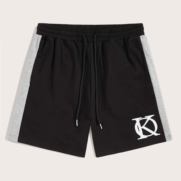 

Men Drawstring Waist Side Striped Tape Shorts