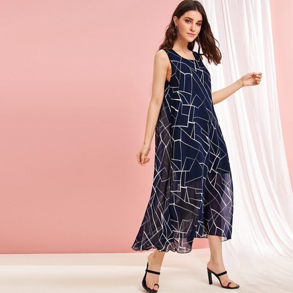 

Geo Print Chiffon Dress
