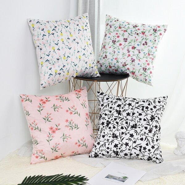 

Floral Overlay Print Cushion Cover 1pc