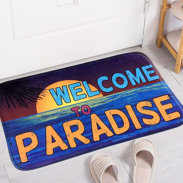 

Vintage Slogan Print Floor Mat