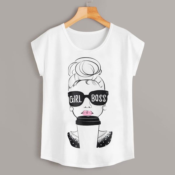 

Figure & Letter Print Tee