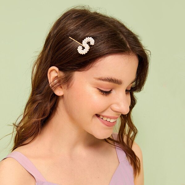 

Шпилька с искусственными жемчугами, Белые