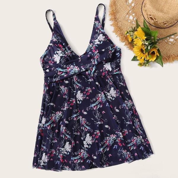 

Plus Twist Floral One Piece Swimwear