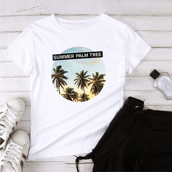 

Tropical & Letter Print Tee