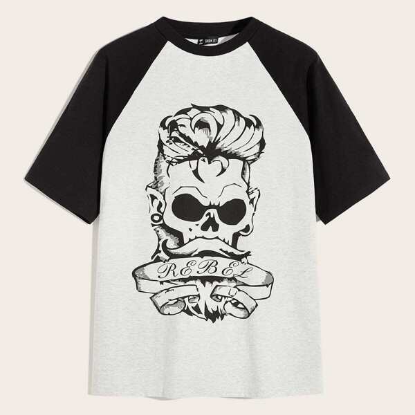 

Men Raglan Sleeve Graphic Print Tee