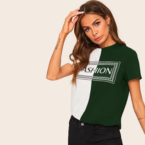 

Letter Graphic Two Tone Tee, Multicolor