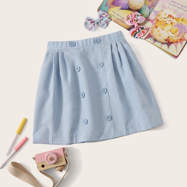 

Girls Double Breasted Detail Skirt