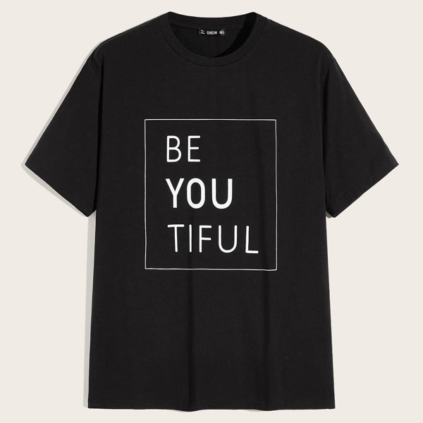 

Men Slogan Print Tee